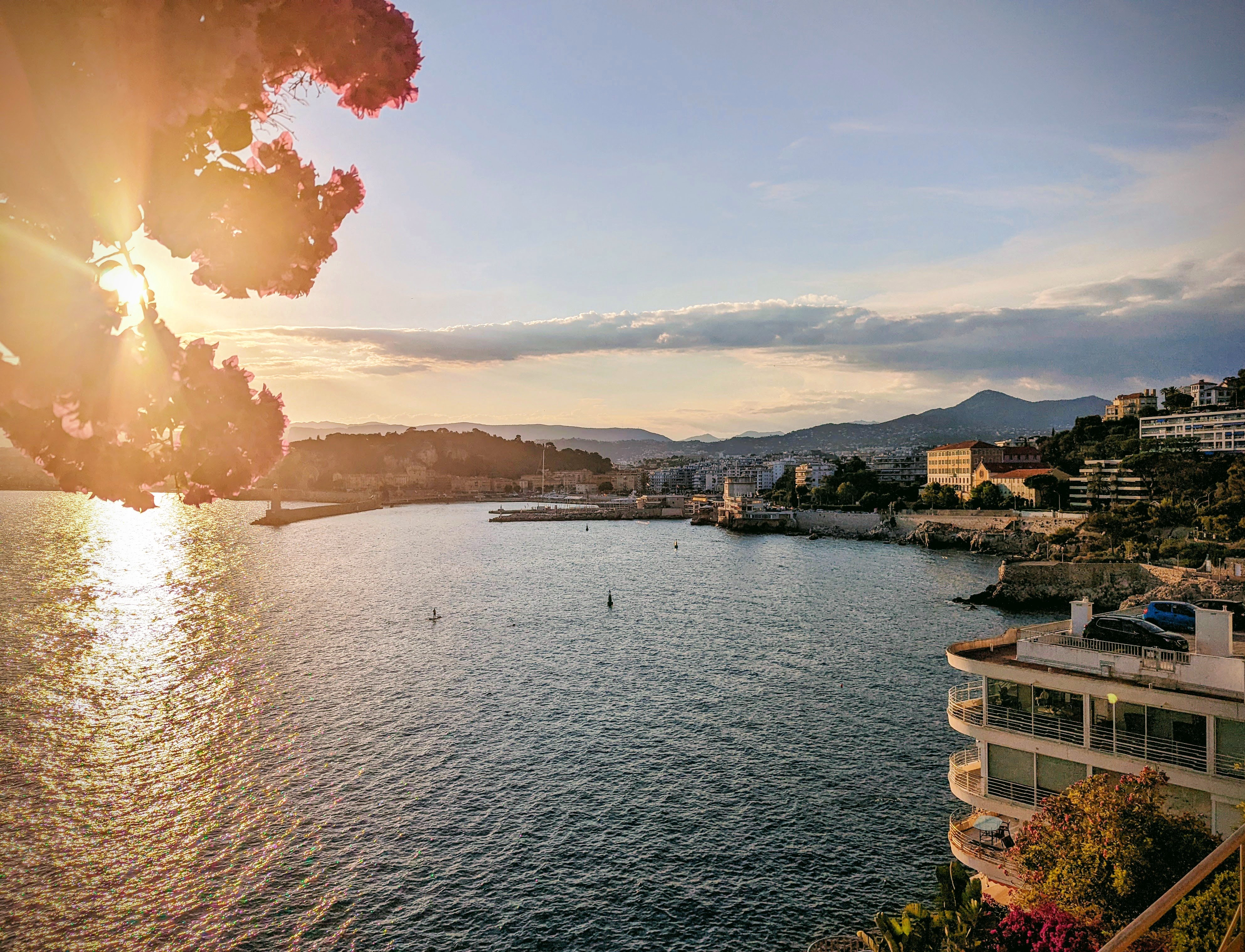 Sunset by the bay of angel in Nice