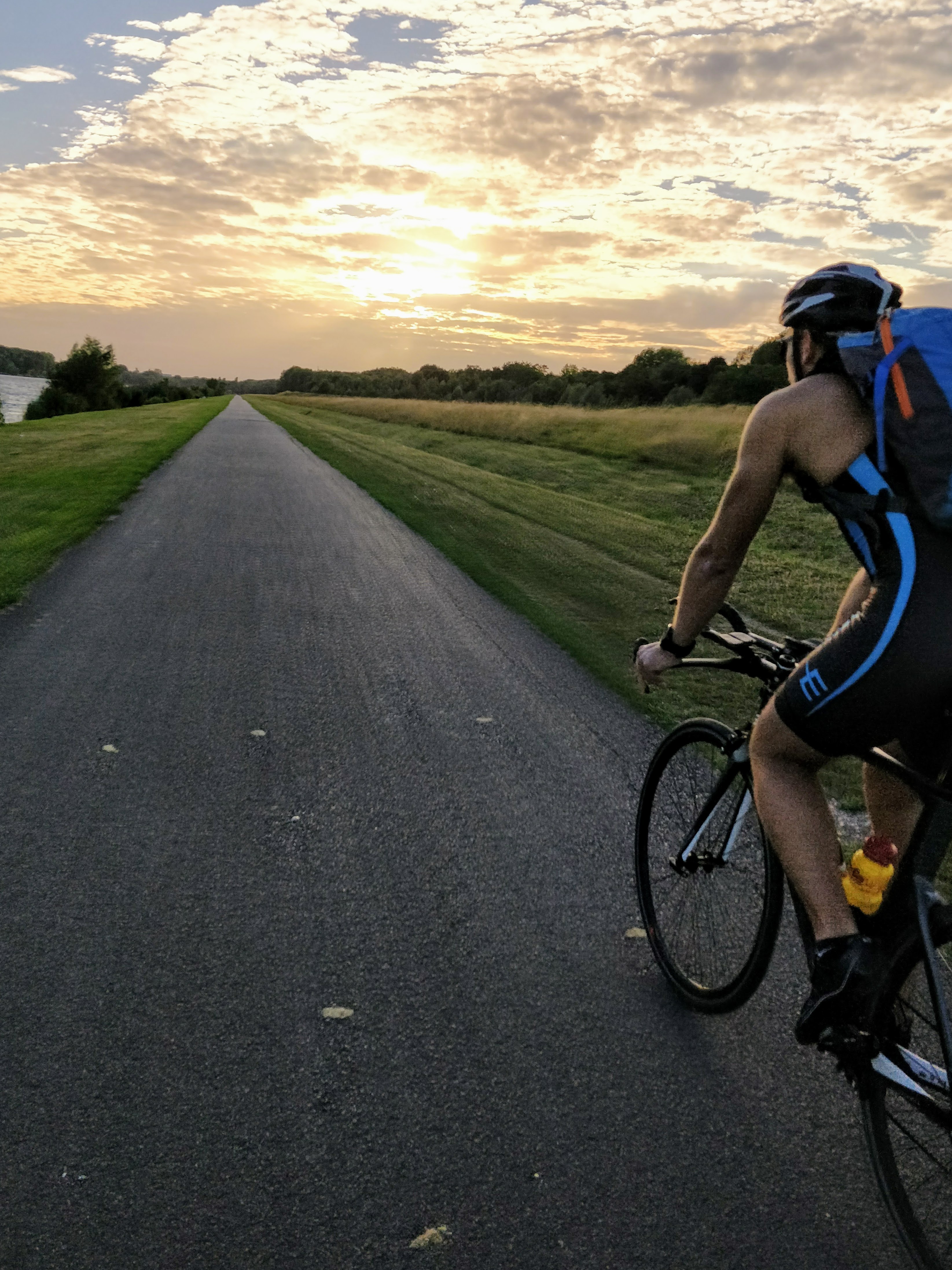 Back from the swim sunset