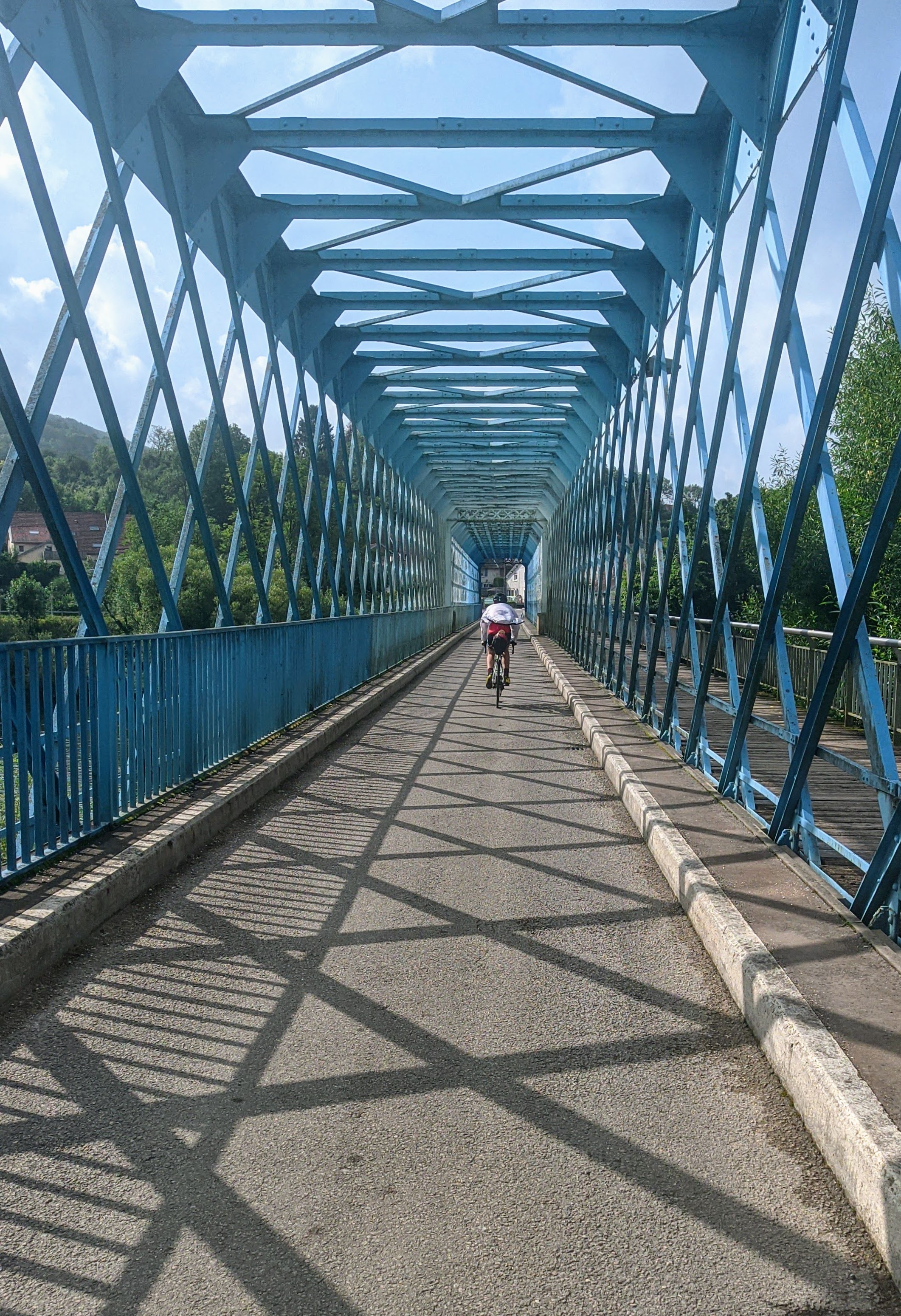 Crossing a bridge in the Jura