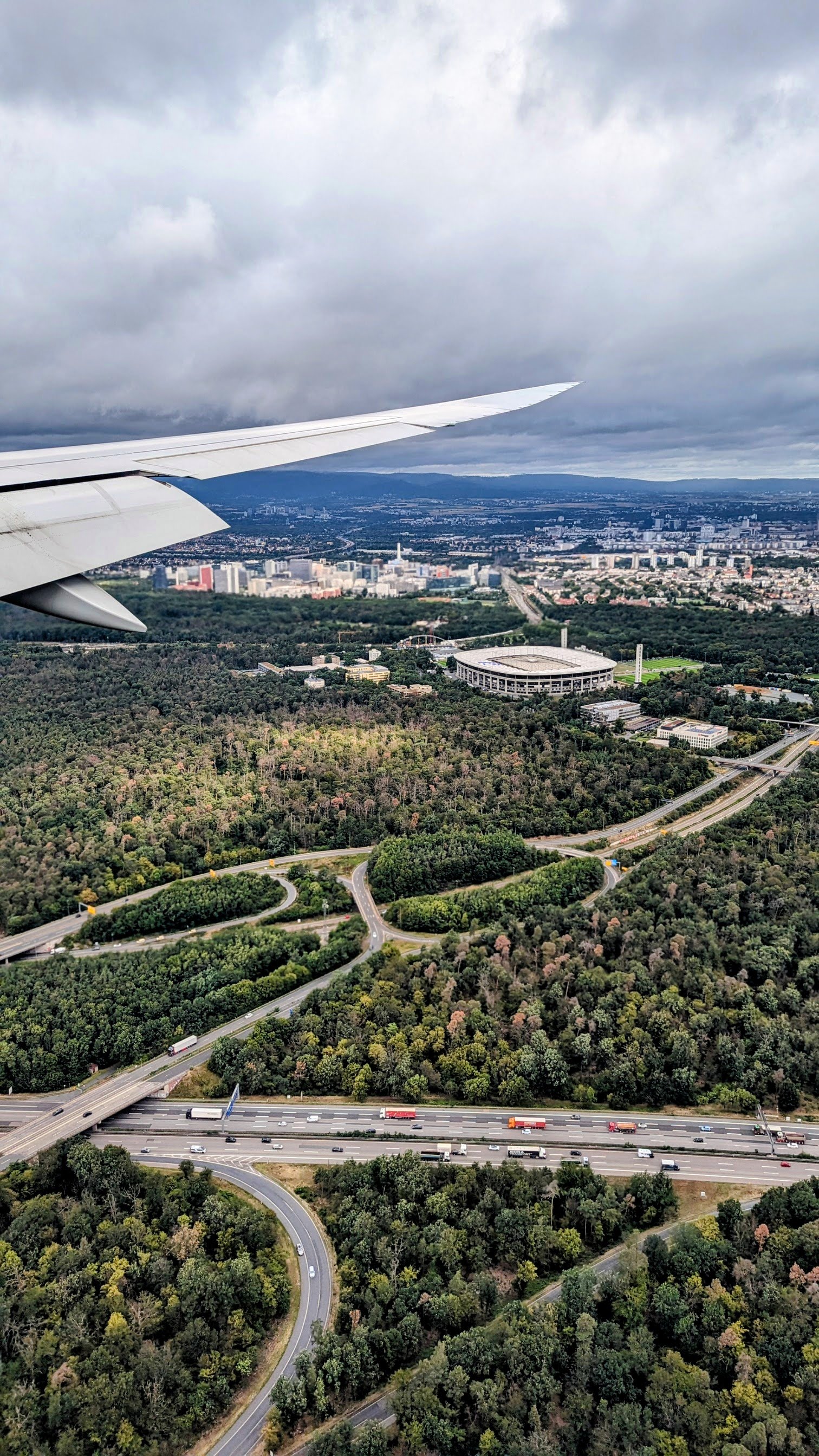 Flying over Frankfurt